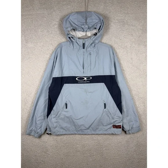 Vintage 80s OP Jacket Mens‎ Sz M 1/4 Zip Streetwear Skate Surf Ocean Pacific 90s