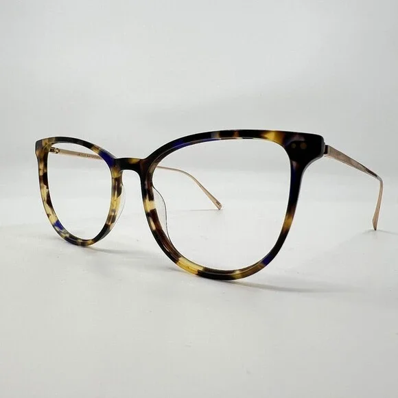 Warby Parker Maren Eyeglasses Womens Tortoise Blue Gold Cat Eye 53-17-140