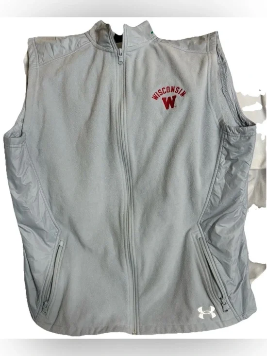 Under Armour Vest Men's XL Red University of Wisconsin Full Zip