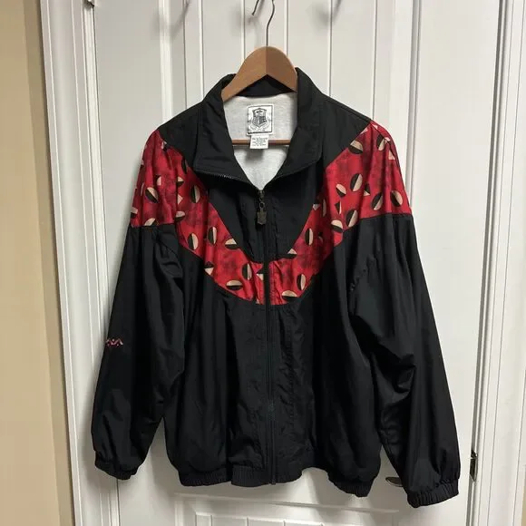 Vintage Pebble Beach ProAm Golf Windbreaker Bomber Style Jacket L Abstract AOP