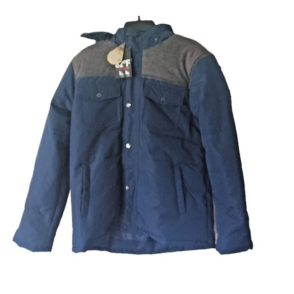 82 DEGREES FAHRENHEIT Men's Size Medium Hooded Waterproof Navy Blue‎ Jacket