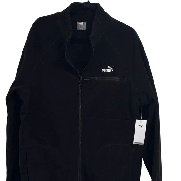 Puma Mens Polar‎ Fleece Jacket Black Raglan Sleeve Full Zip XL PFA24VM0-16585