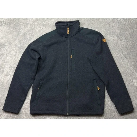 Fjallraven Buck Fleece Jacket Full Zip Large Mens Blue Gorpcore Hiking Outdoors