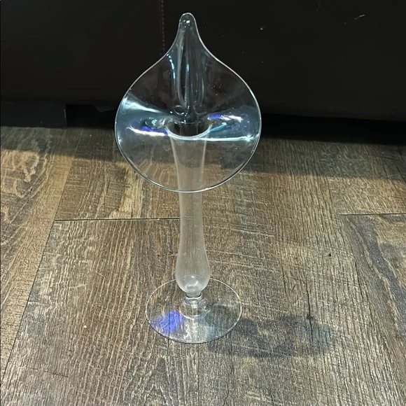 Hand Blown Art Glass‎ Jack in the Pulpit Flower Vase Tulip Bud Vase 9