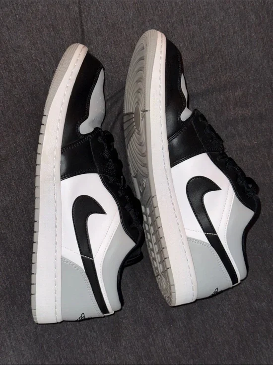 Jordan 1 Low Black, White, and Light Gray