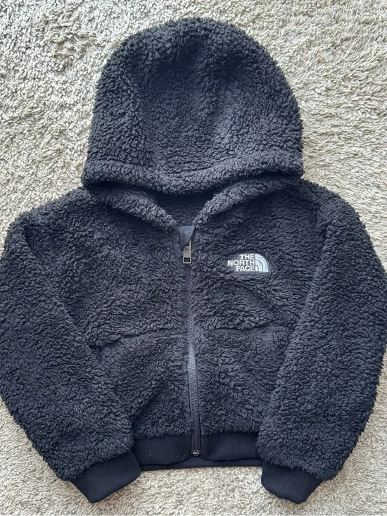 The North Face Black Sherpa Fleece Zip Hoodie Toddler Size 2T Cozy Full Zip