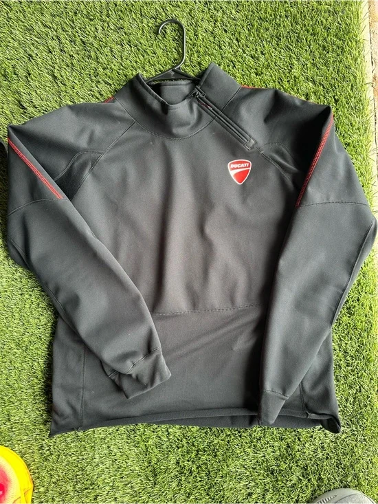 Ducati Corse Black Fitness Sweatshirt Off-Center 1/4 Zip Pullover XXXL (US -XL)