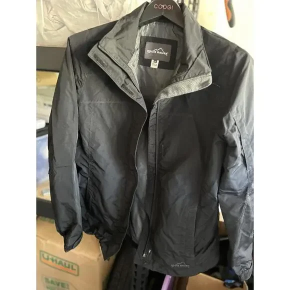 Eddie Bauer Men’s Black Jacket Size M Medium Lightweight Full Zip Outdoor Casual