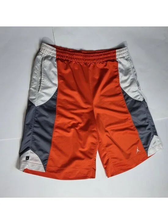 Vtg Nike Air Jordan Durasheen Mens Orange & Gray Athletic Shorts Y2k XL