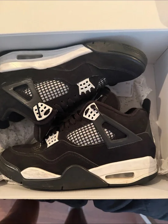 Jordan Men's Black and White Suede Sneakers