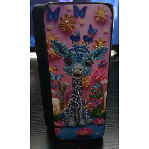 Diamond Painted Eyeglass Case Cute Giraffe Rhinestone Hard Shell‎ Glasses Holder
