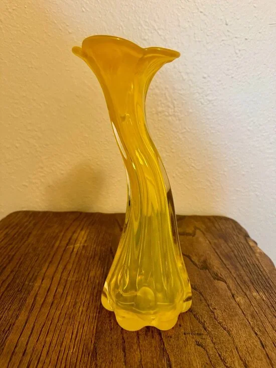 Vintage Yellow Flower Vase Margie's Garden MCM