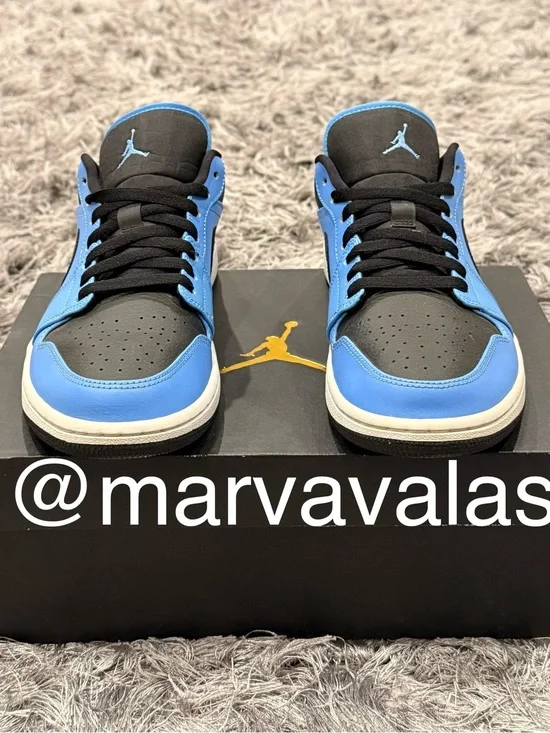 Jordan 1 Low University Blue Black Mens 10.5