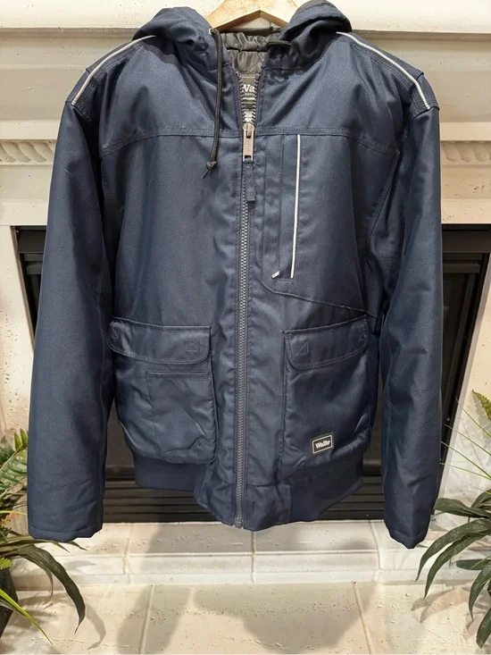 Walls Men's Navy Blue Bomber Jacket with Hood