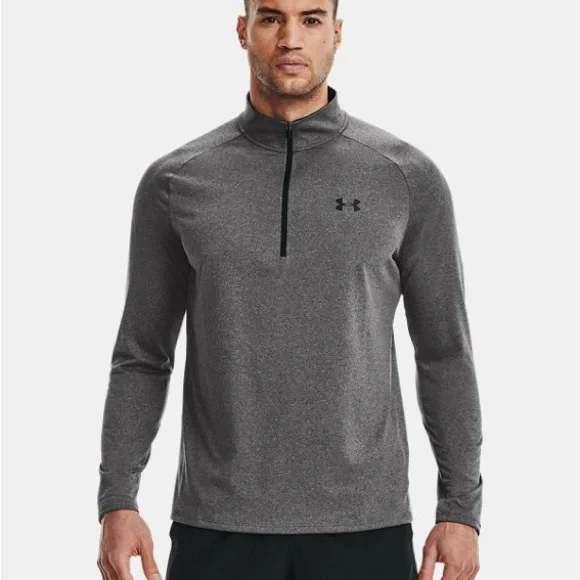 Under Armour Men's UA Tech Long Sleeve 1/2 Zip In Carbon Heather Size XL‎