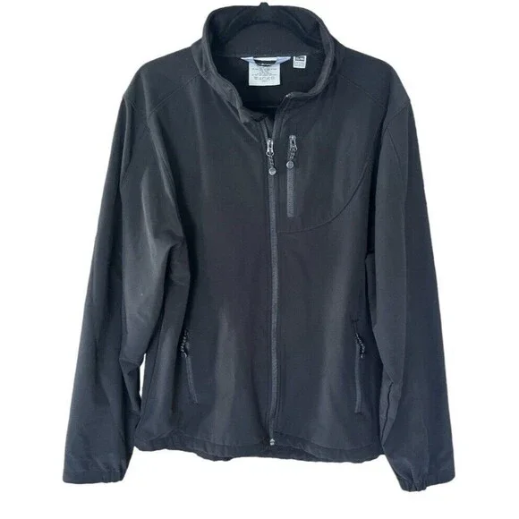 Black Diamond Full Zip‎ Soft Shell Jacket Zip Pockets Mens X-Large Black