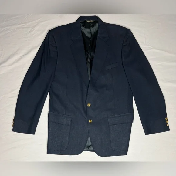 American Trend Blazer Mens 43 Dark Blue Sport Coat Jacket Made in USA‎