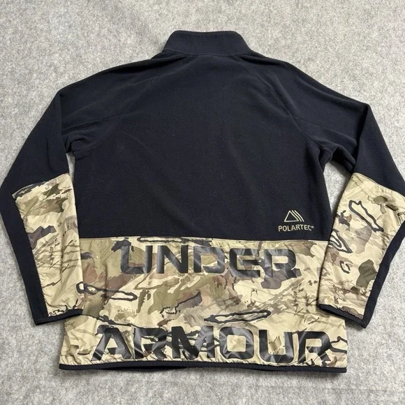 Under Armour Jacket Mens Large Black Camo‎ Polartec Fleece Hunting Outdoor