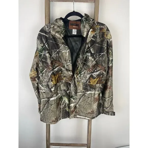 Realtree Camo Deer Camp Windbreaker Jacket Mens L