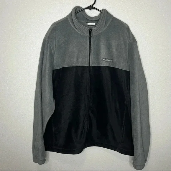 Columbia Steens Mountain 2.0 Fleece Zip Jacket Mens XXL Black Gray Outerwear New