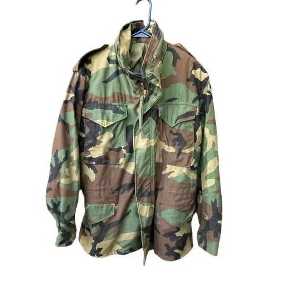 Camo Military lined jacket. Men’s size S .