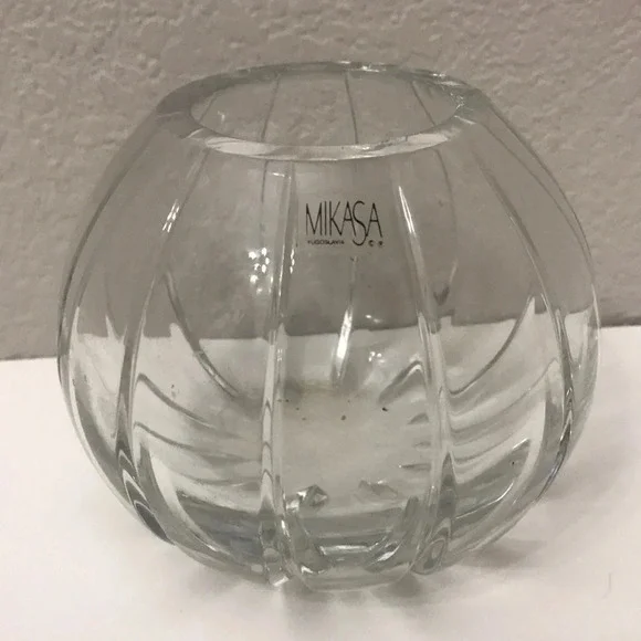 Mikasa Yugoslavia Crystal Floral Vase Bowl