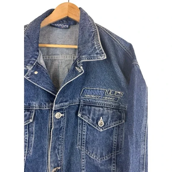 Vintage Naughty By‎ Nature Gear Denim Jean Jacket XXL Rare 1991 Hip Hop 90s
