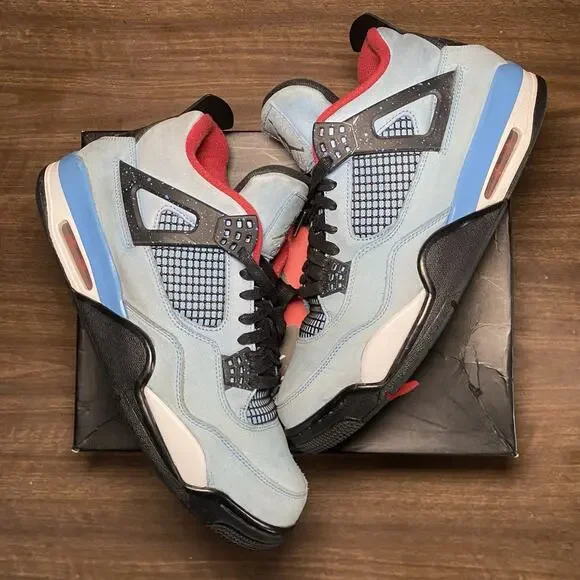 Men's Air Jordan 4 Retro Travis Scott Cactus Jack Blue Size 12 Shoe (308497-406)