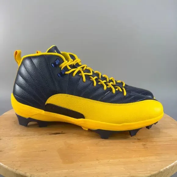 Mens 16 - Jordan 12 Savage 3 UM P 'University of Michigan' PE‎ Football Cleats