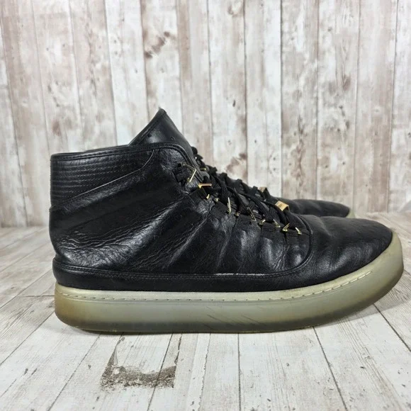 Jordan Westbrook 0.2‎ Black Leather High Top Sneakers Gold Accents 838817-035 13