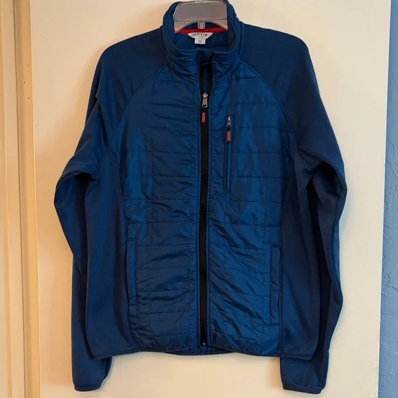 Orvis Men's Navy & Royal Blue Quilted Hybrid Jacket, size M