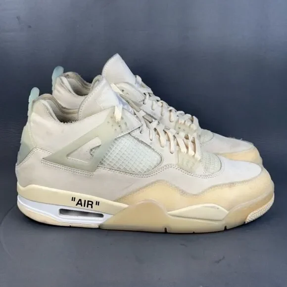 Jordan 4 Retro Off-White Sail athletic sneaker shoes men’s 11 (Women's 13.5)