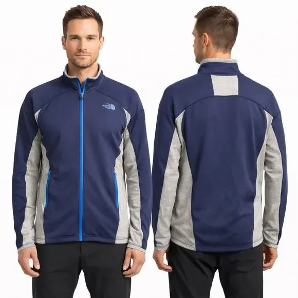 EUC The North Face FlashDry Full Zip Jacket Men’s Small Blue Gray