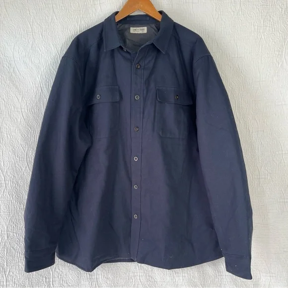 Line of Trade Shirt Jacket Shacket Men 3X Navy Blue Quilted Insulated Work Coat
