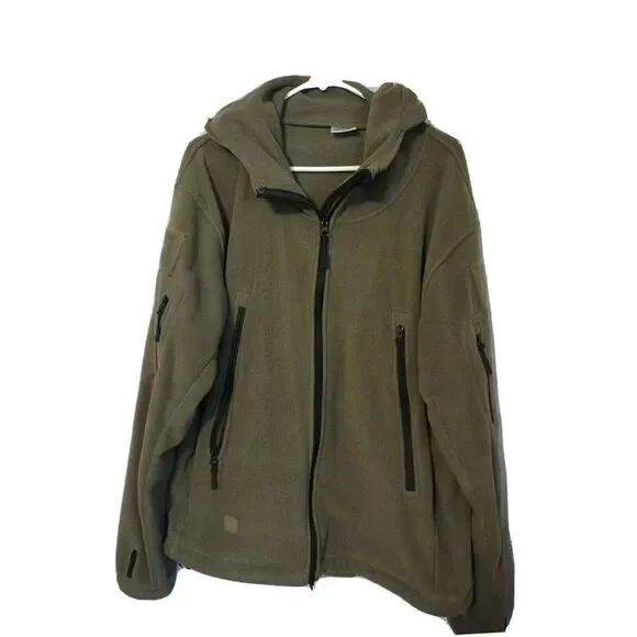 Unbranded Hooded Fleece Jacket Men's Size Extra Large Medium Weight Many Pockets