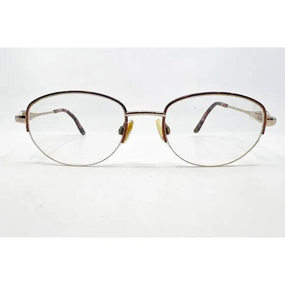 Sophia Loren Eyeglasses Womens Gold Burgundy M304 Half Rim Oval Frames 51-17-135
