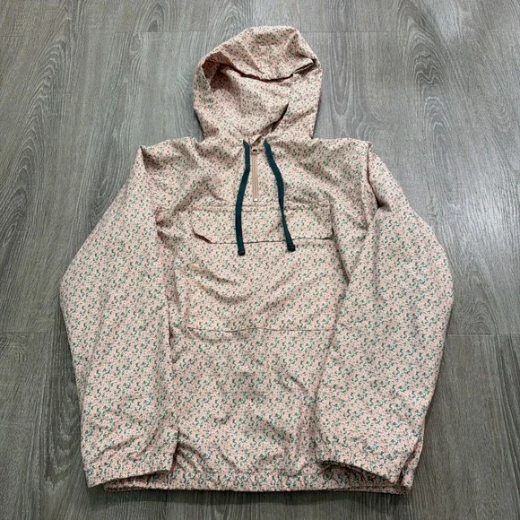 Fin & Vince Floral Pull Over Jacket‎ Kids Size 8-9y Hooded With Pocket