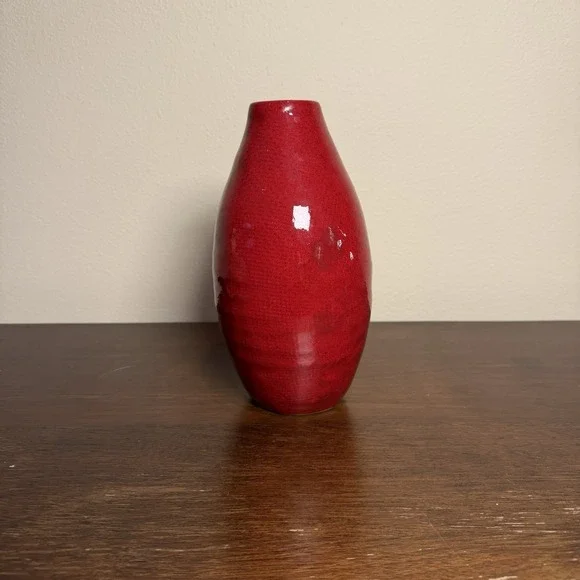 Crate & Barrel Red Vase Used Good Condition No Chips