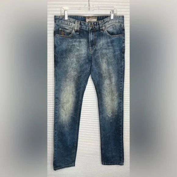 GALLIANO MENS JEANS ITTIERRE SIZE 36/50 BLUE Distressed loose fit MADE IN ITALY