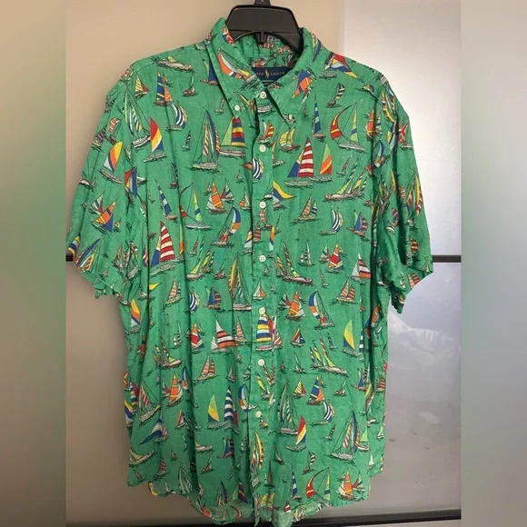 Polo Ralph Lauren Green Sailboat Print Shirt