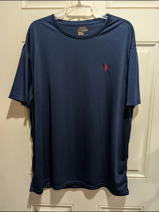 Polo by Ralph Lauren Navy Short-Sleeve Performance Tee with Red Pony