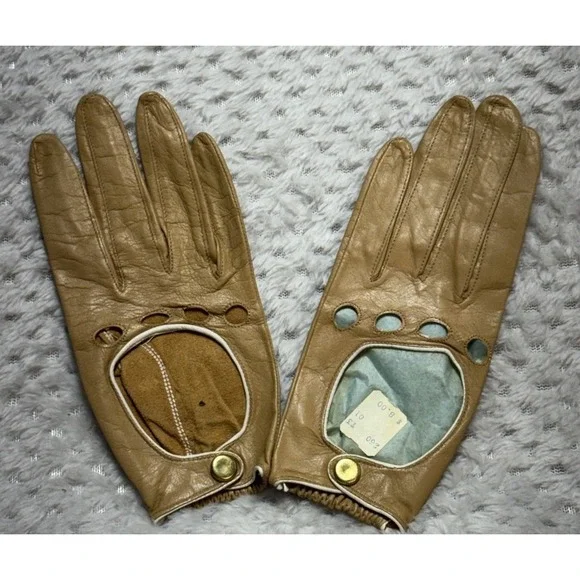 Vintage Leather Driving Gloves Size 6 NOS