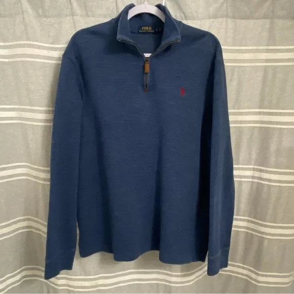 Polo by Ralph Lauren / Blue Quarter Zip Pullover Sweater Size L