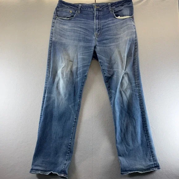 American Eagle Next Level Flex Mens Straight Leg Jeans Blue 38x32 Medium Wash