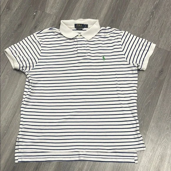 Polo by Ralph Lauren Classic White and Blue Polo Shirt size XL