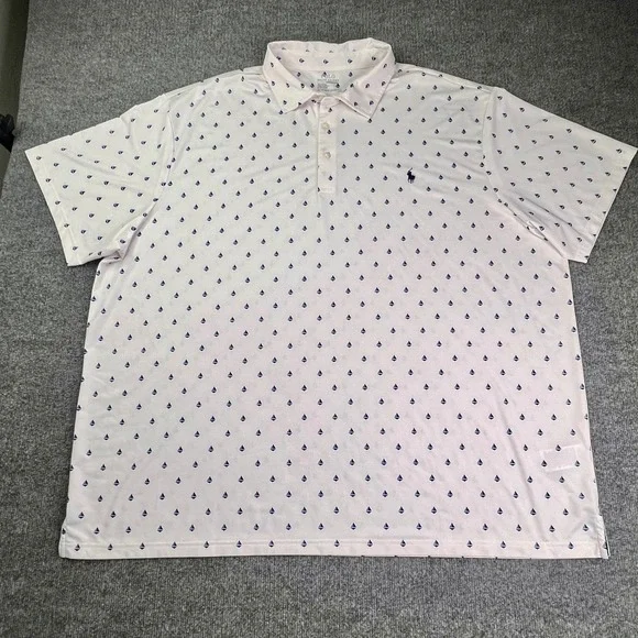 Polo Ralph Lauren Polo Mens 4XB White Sailboat Print Performance Short Sleeve
