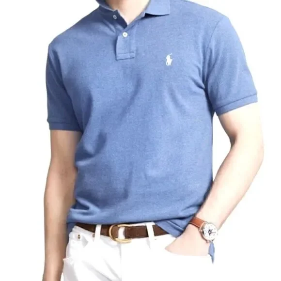 Polo by Ralph Lauren Short Sleeve Polo in Light Blue Heather Men’s M