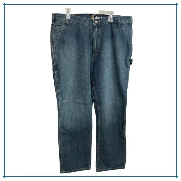 New w/Tags Carhartt Relaxed‎ Fit Utility Jean 38x32 Medium Wash Workwear Denim