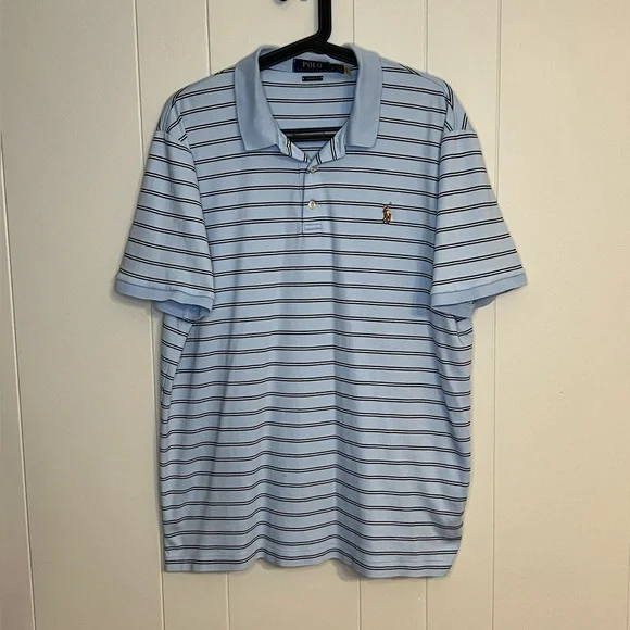 Polo Ralph Lauren Men's Classic Fit Striped‎ Polo Blue Size L