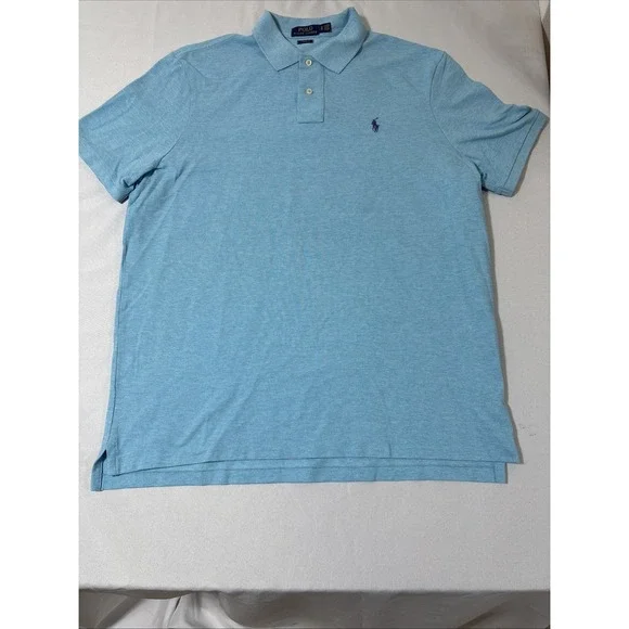 Polo Ralph Lauren Mens Classic Fit Polo Shirt Blue Short Sleeve Cotton XL